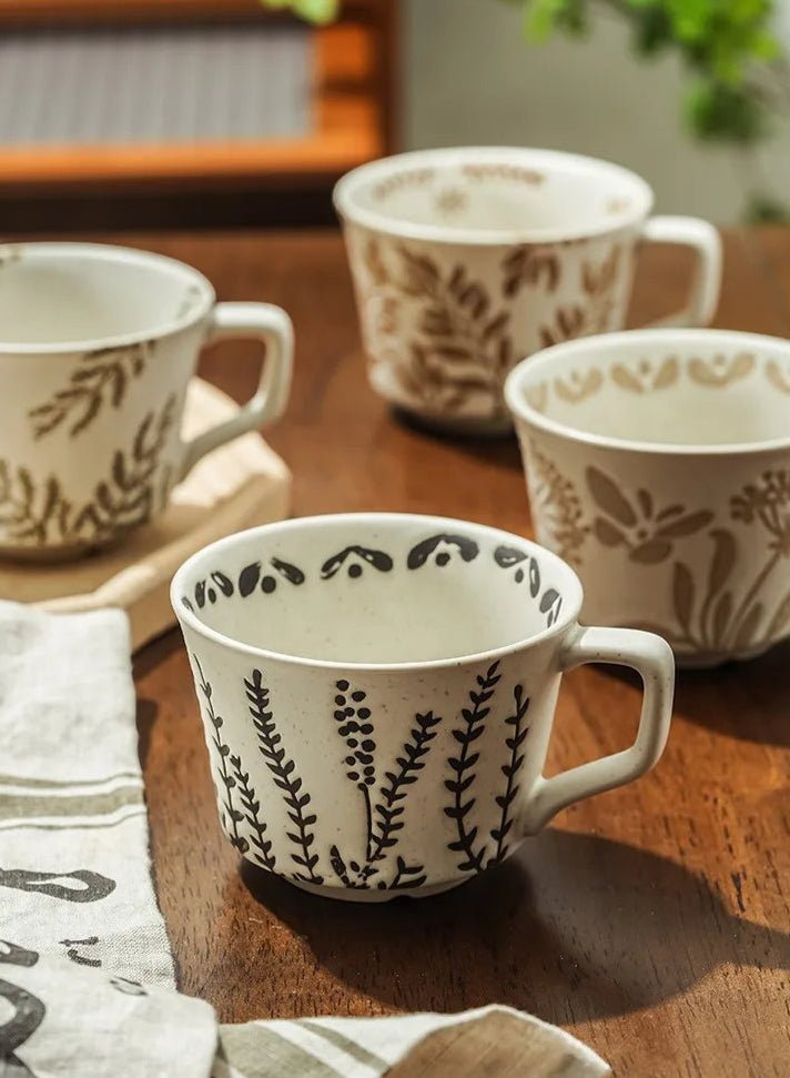 Embossed Porcelain Mug – “Sea Meadow” Vintage Cup - The Tradwife