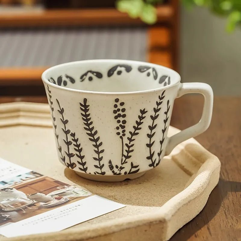 Embossed Porcelain Mug – “Sea Meadow” Vintage Cup - The Tradwife