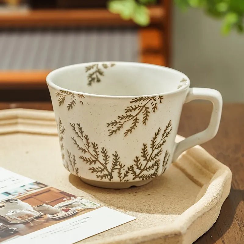 Embossed Porcelain Mug – “Sea Meadow” Vintage Cup - The Tradwife