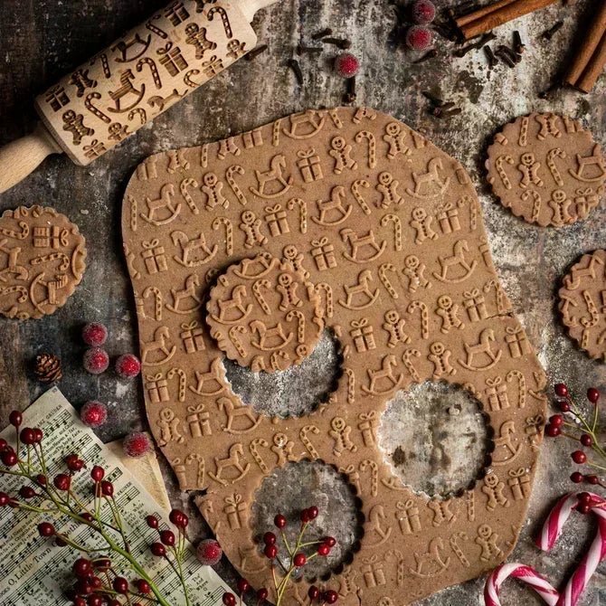 Engraved Wooden Rolling Pin – Beechwood Cookie Embosser - The Tradwife