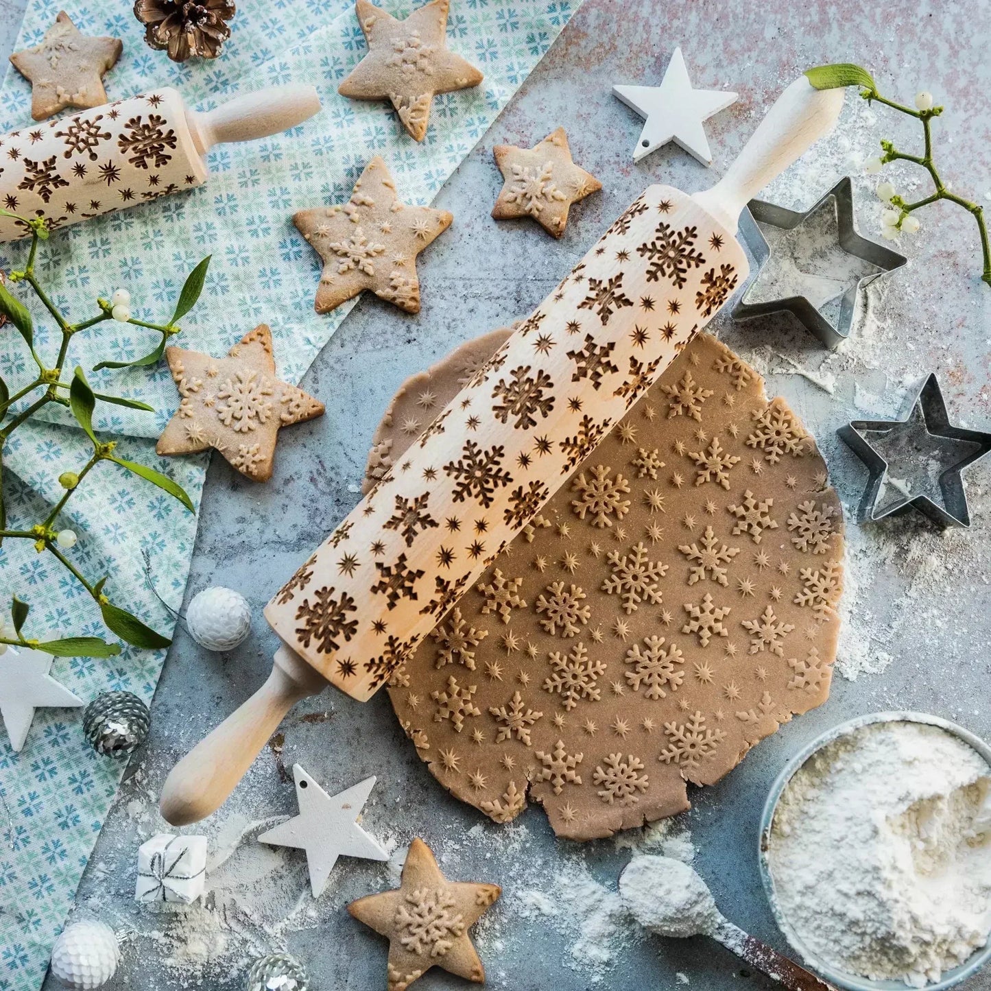 Engraved Wooden Rolling Pin – Beechwood Cookie Embosser - The Tradwife