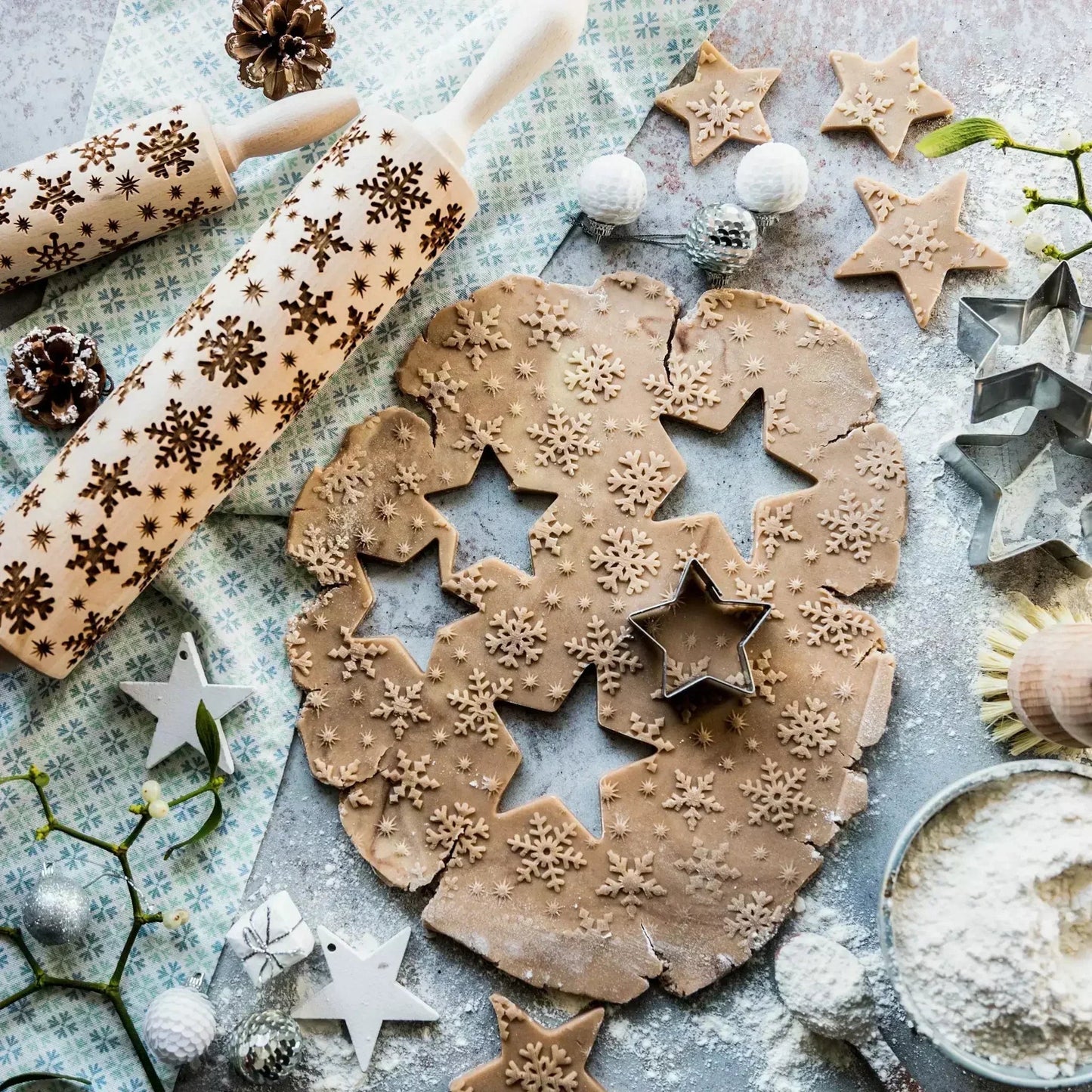 Engraved Wooden Rolling Pin – Beechwood Cookie Embosser - The Tradwife
