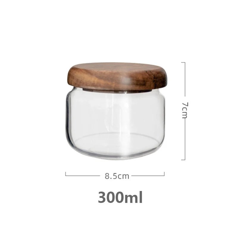 Glass Storage Jars with Acacia Wood Lid - The Tradwife