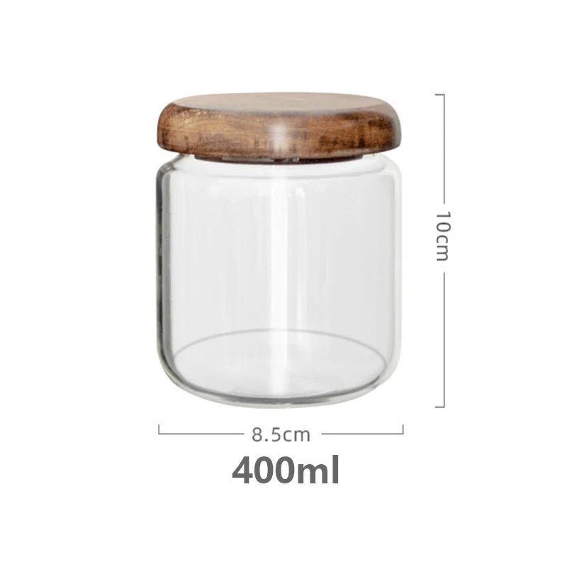 Glass Storage Jars with Acacia Wood Lid - The Tradwife
