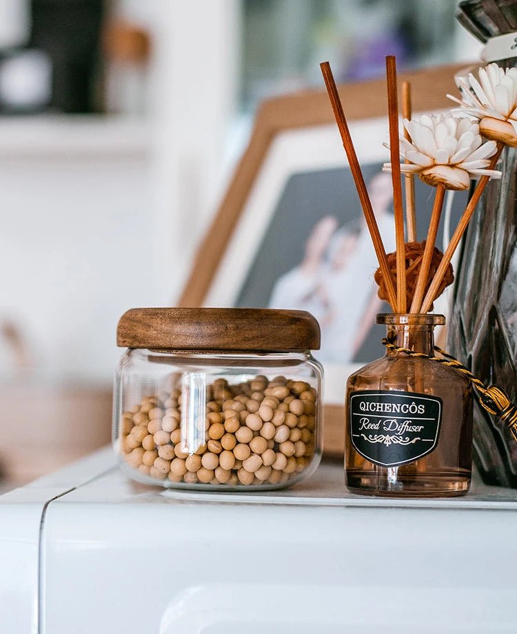 Glass Storage Jars with Acacia Wood Lid - The Tradwife