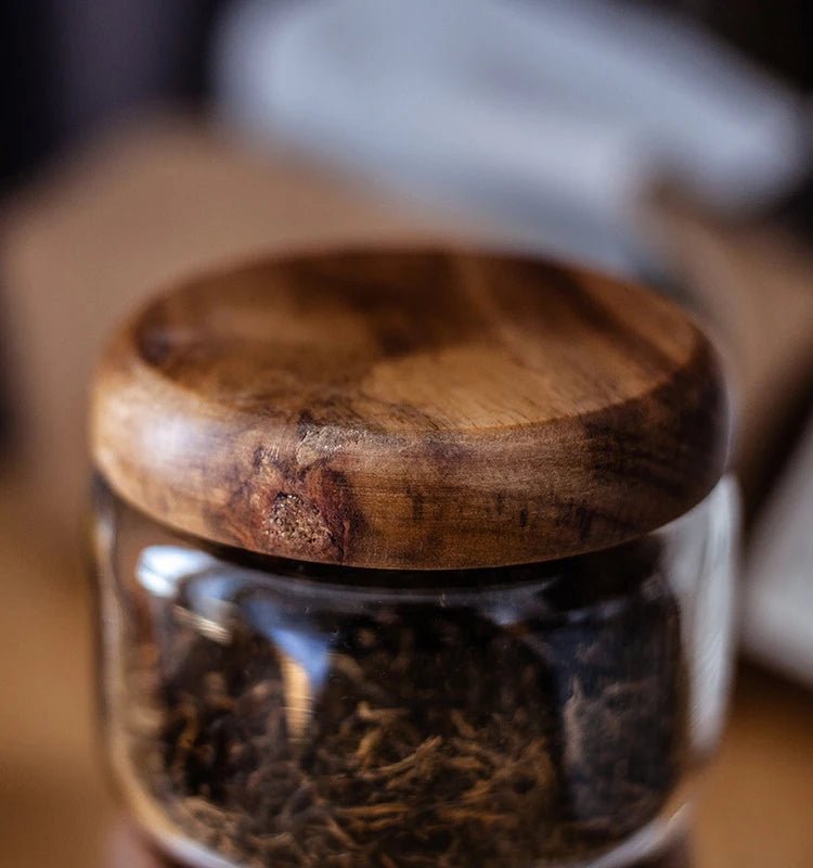 Glass Storage Jars with Acacia Wood Lid - The Tradwife