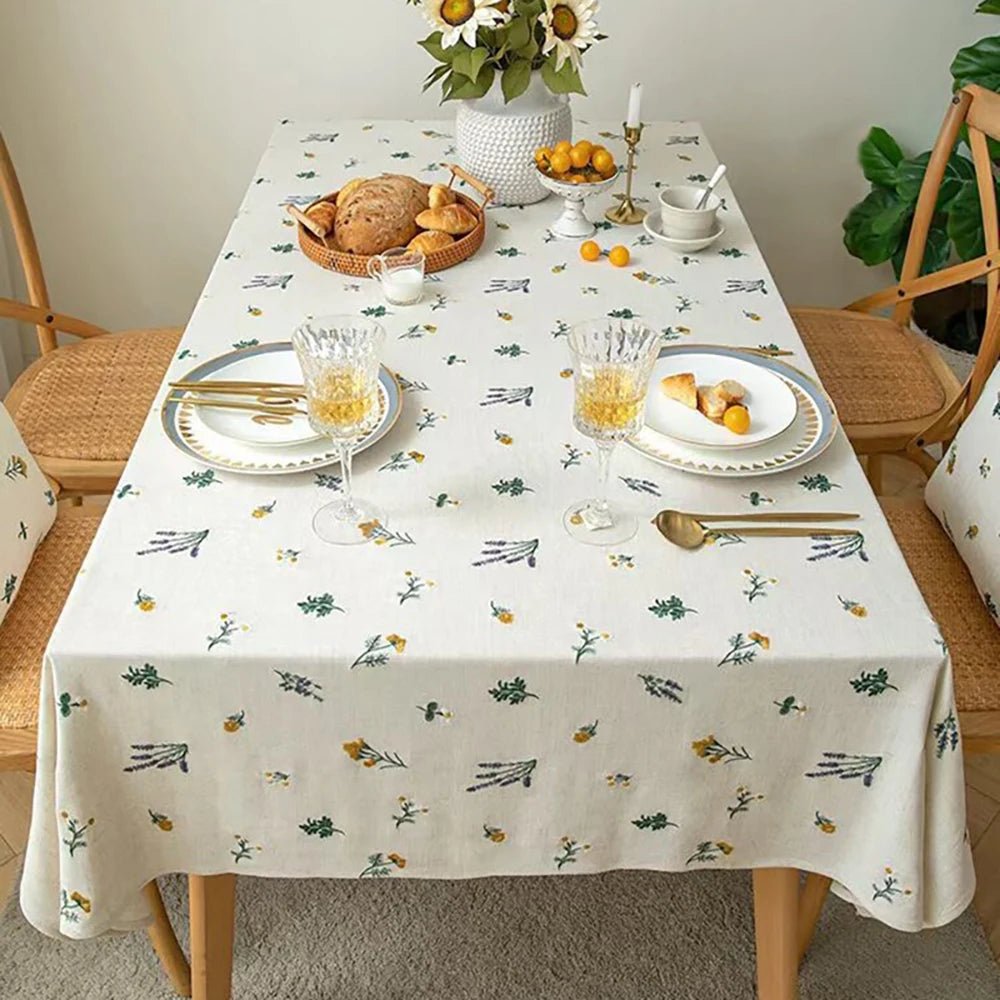 Vintage Floral Embroidered Tablecloth - The Tradwife
