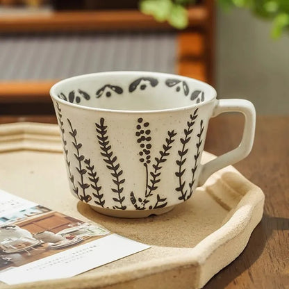 Embossed Porcelain Mug – “Sea Meadow” Vintage Cup - The Tradwife