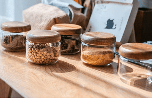 Glass Storage Jars with Acacia Wood Lid - The Tradwife