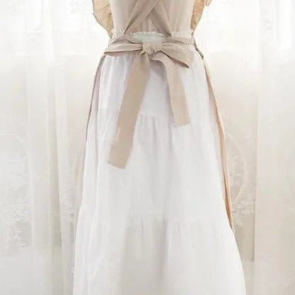 Ruffled Cotton - Linen Lace Apron – Vintage - Inspired Kitchen & Garden Wear - The Tradwife