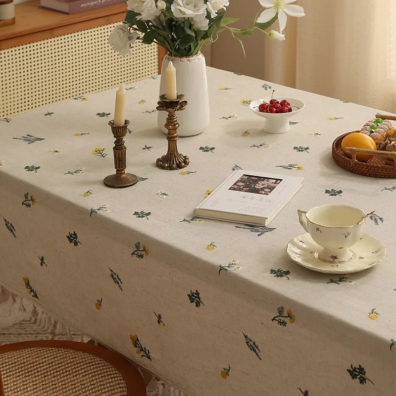 Vintage Floral Embroidered Tablecloth - The Tradwife